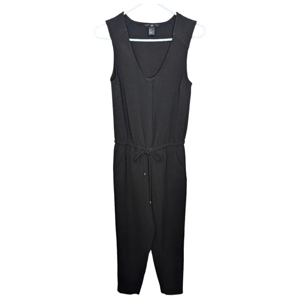 H&M Black Sleeveless V Neck Button Down Pant Romper Jumpsuit Women Canada Size 2